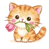 🌷 Эмодзи «Разноцветные буквы, иконки и котики» для Telegram