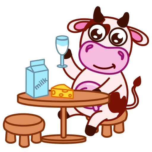 🥂 Стикер «Коровка» для Telegram