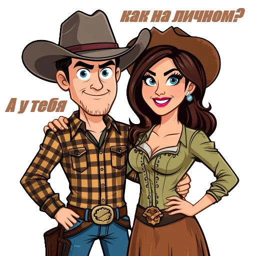 Стикерпак Cowboys для Telegram