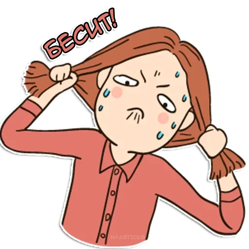 😡 Стикер «Crazy тян» для Telegram