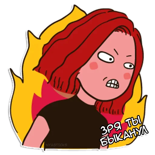 🤬 Стикер «Crazy тян» для Telegram