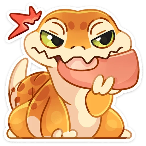 😡 Стикер «Круассанчик • Croissant gecko» для Telegram