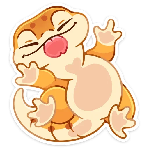 😛 Стикер «Круассанчик • Croissant gecko» для Telegram