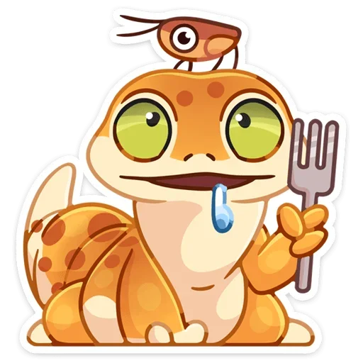 🤤 Стикер «Круассанчик • Croissant gecko» для Telegram