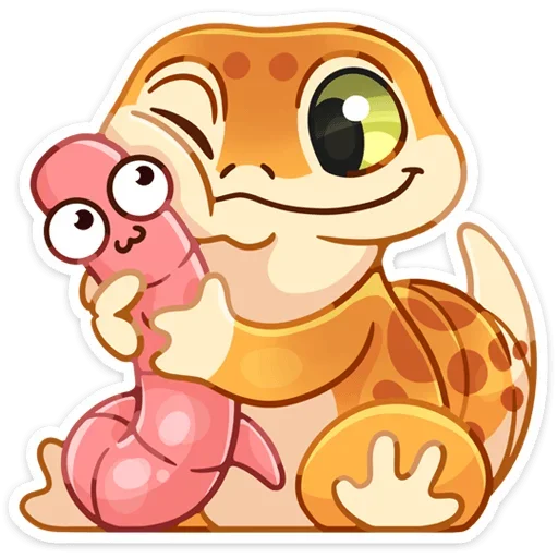 🤗 Стикер «Круассанчик • Croissant gecko» для Telegram