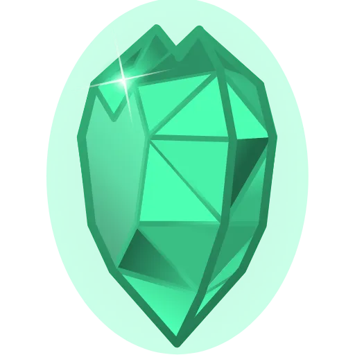 💚 Эмодзи «Crystal Hearts ‍» для Telegram