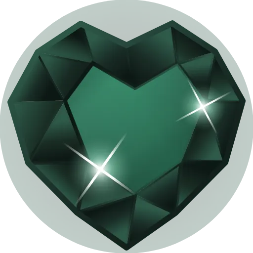 💚 Эмодзи «Crystal Hearts ‍» для Telegram