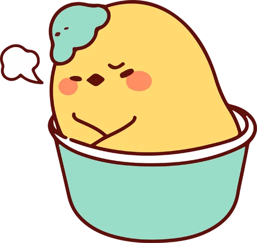 🛀 Стикер «Cup duck&;s daily life» для Telegram