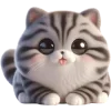 😛 Эмодзи «🥺полосатый котёнок» для Telegram
