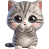 🫢 Эмодзи «🥺полосатый котёнок» для Telegram