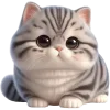 🙄 Эмодзи «🥺полосатый котёнок» для Telegram