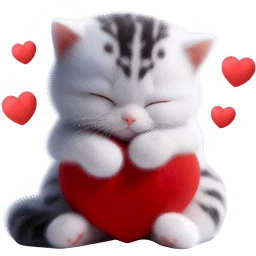 🥰 Стикер «Полосатый котик» для Telegram