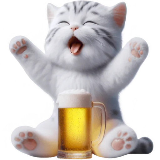 🍺 Стикер «Полосатый котик» для Telegram