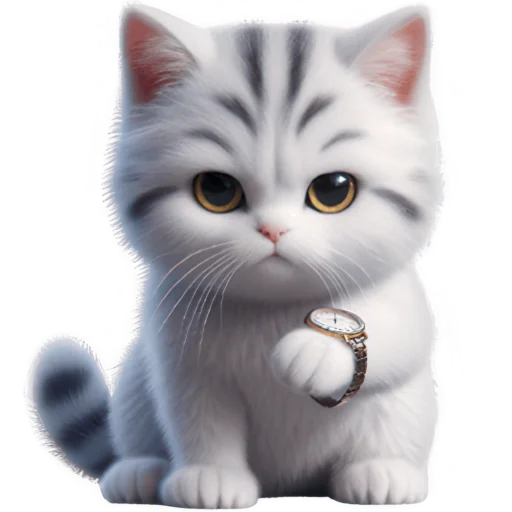 🕰 Стикер «Полосатый котик» для Telegram