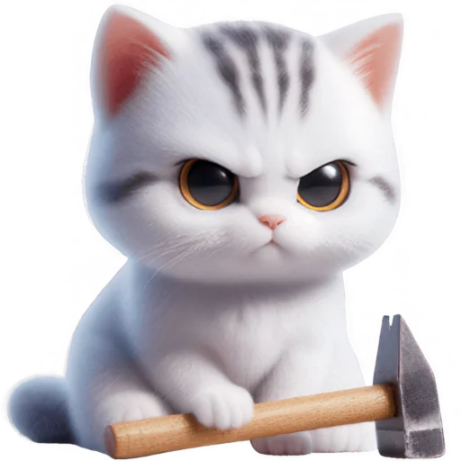 🔨 Стикер «Полосатый котик» для Telegram