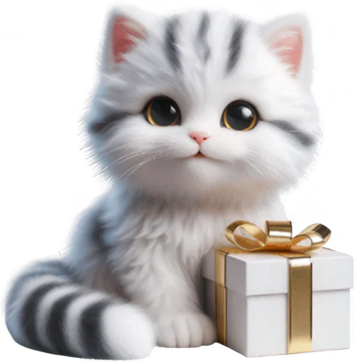 🎁 Стикер «Полосатый котик» для Telegram