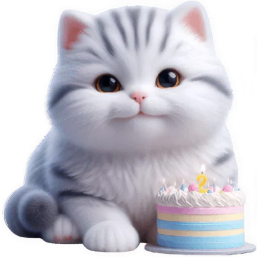 🎂 Стикер «Полосатый котик» для Telegram