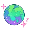 🌎 Эмодзи «Cute Green» для Telegram
