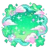 ⛅️ Эмодзи «Cute Green» для Telegram