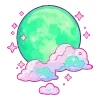 🌕 Эмодзи «Cute Green» для Telegram