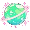 🪐 Эмодзи «Cute Green» для Telegram