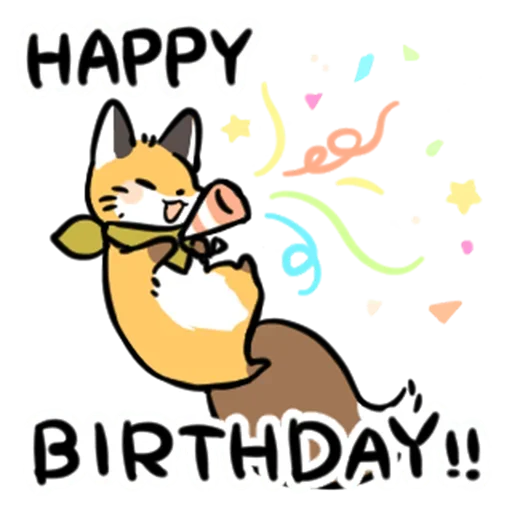 🥳 Стикер «cute fox» для Telegram