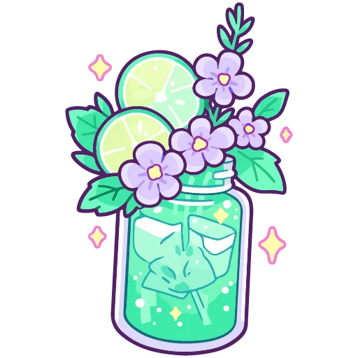 🍹 Стикер «cute green» для Telegram