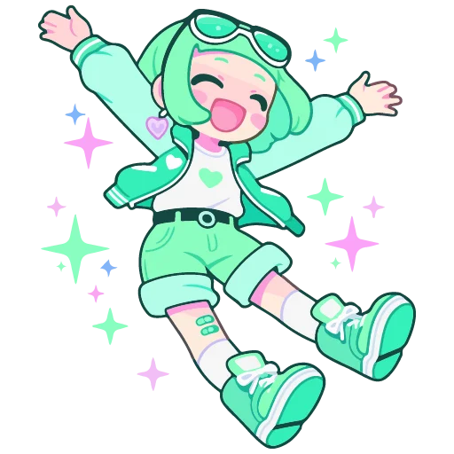 🎉 Стикер «cute green» для Telegram