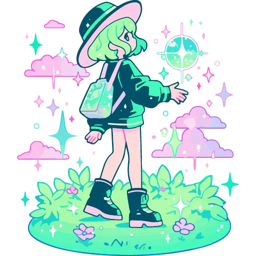 💚 Стикер «cute green» для Telegram