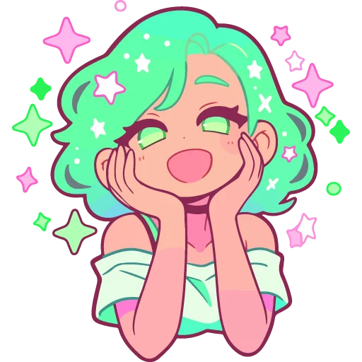 🎉 Стикер «cute green» для Telegram