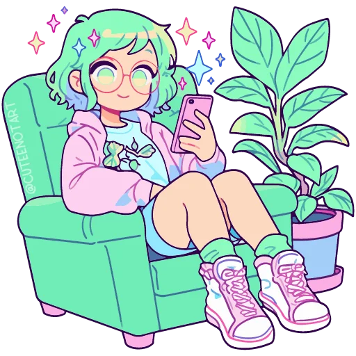 🪴 Стикер «cute green» для Telegram