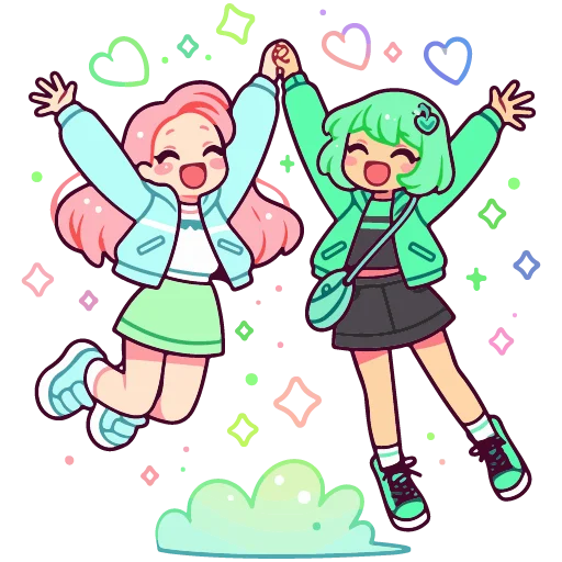 💚 Стикер «cute green» для Telegram