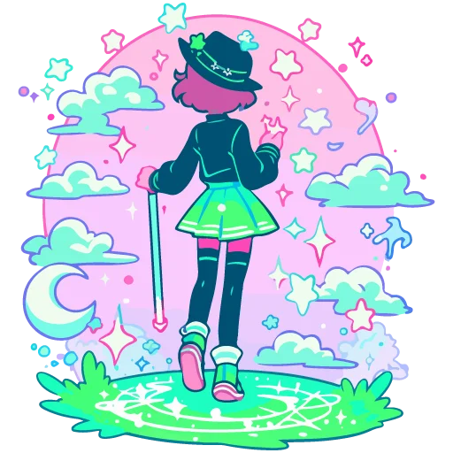 🌥 Стикер «cute green» для Telegram