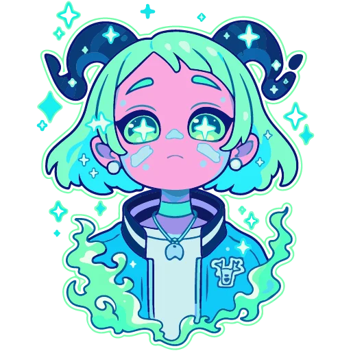 💚 Стикер «cute green» для Telegram