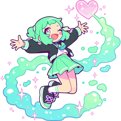 💚 Стикер «cute green» для Telegram