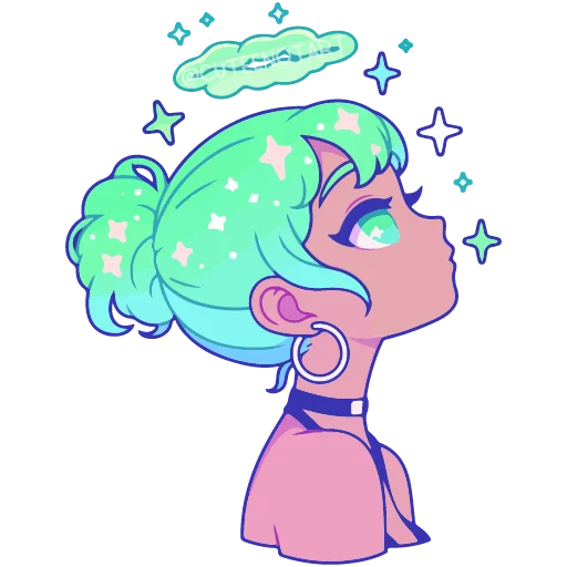 😇 Стикер «cute green» для Telegram