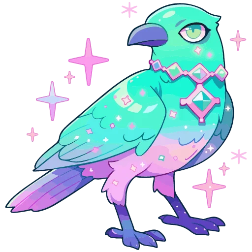🐦‍⬛️ Стикер «cute green» для Telegram