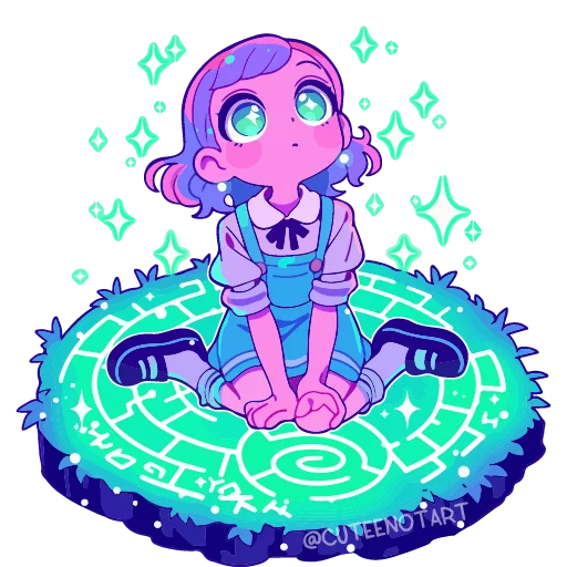 🔮 Стикер «cute green» для Telegram