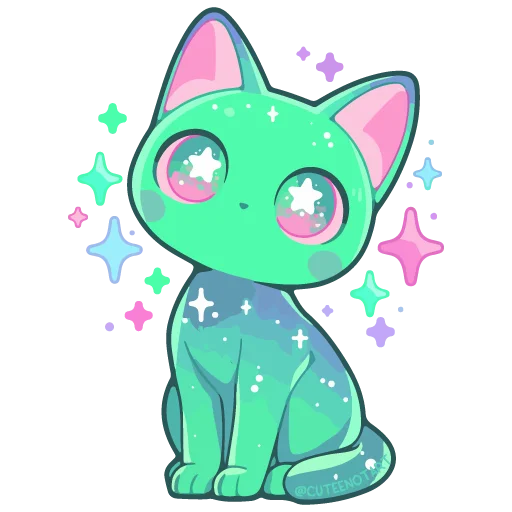 🐱 Стикер «cute green» для Telegram