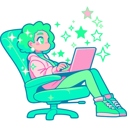 💻 Стикер «cute green» для Telegram