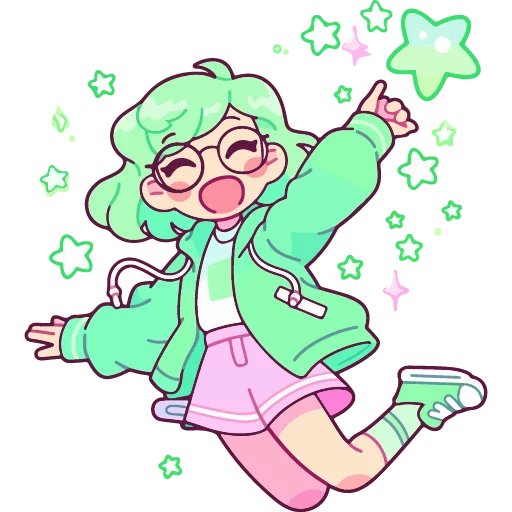 🎉 Стикер «cute green» для Telegram