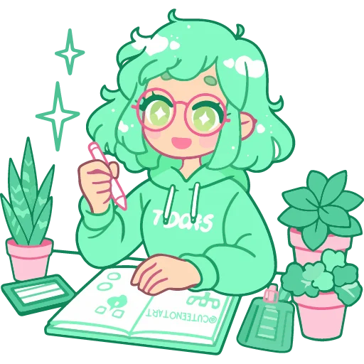 🔖 Стикер «cute green» для Telegram
