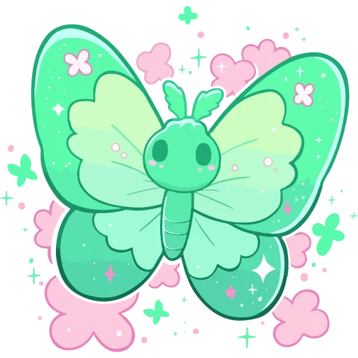🦋 Стикер «cute green» для Telegram