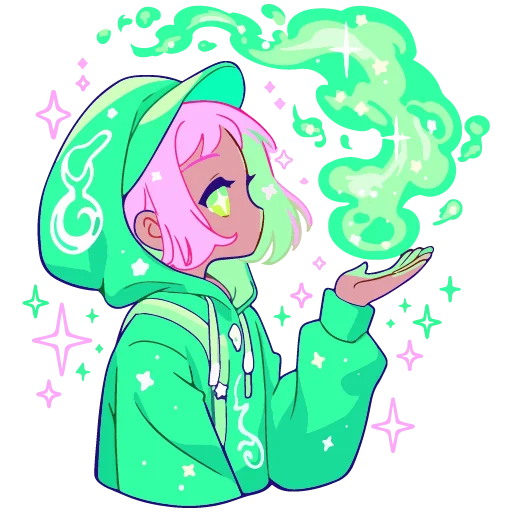 💨 Стикер «cute green» для Telegram