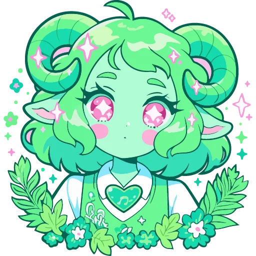 💚 Стикер «cute green» для Telegram