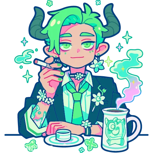 💚 Стикер «cute green» для Telegram