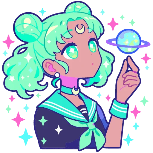 🪐 Стикер «cute green» для Telegram