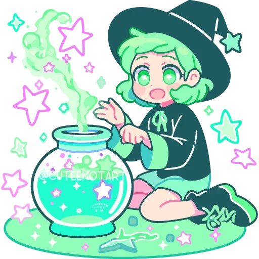 🔮 Стикер «cute green» для Telegram