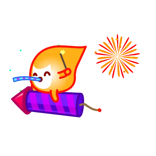 🥳 Стикер «Cute Flame» для Telegram