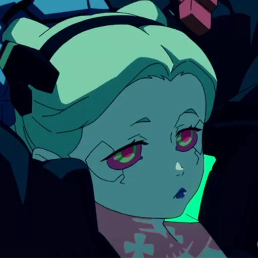 😔 Стикер «Cyberpunk Edgerunners Rebecca» для Telegram